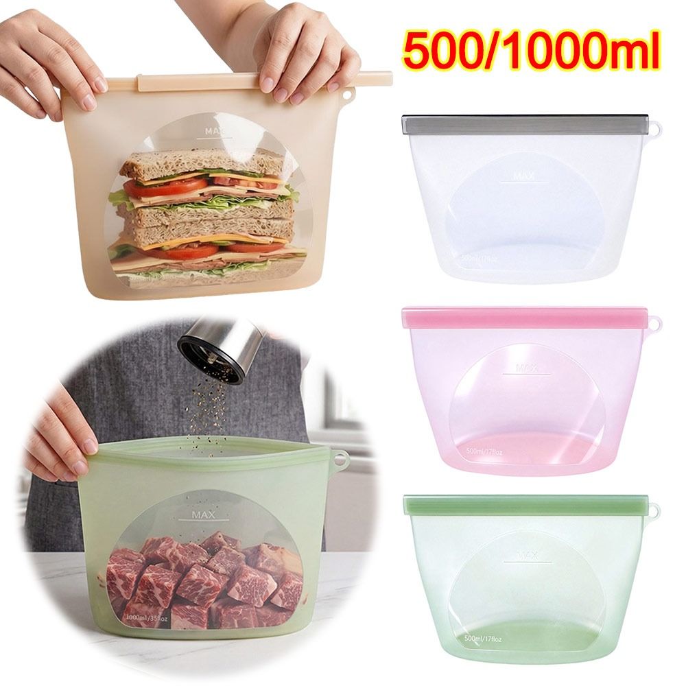 Food Pouch Reusable - Silikon Gıda Saklama Torbası Nem Geçirmez