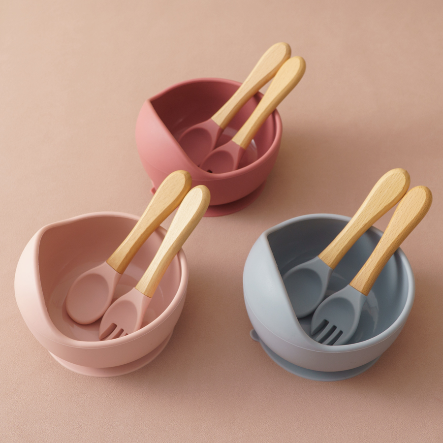 Baby Food Kit - 3 adet silikon bebek besleme kasesi