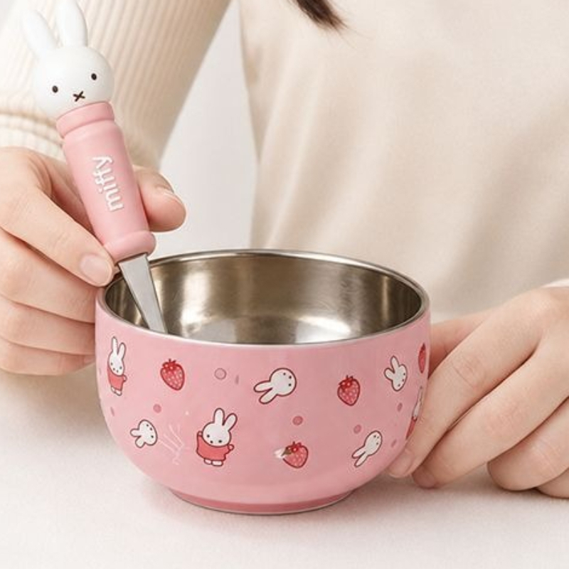 Baby Food Japan - Karikatür Kawaii Miffy Paslanmaz Çelik Bebek