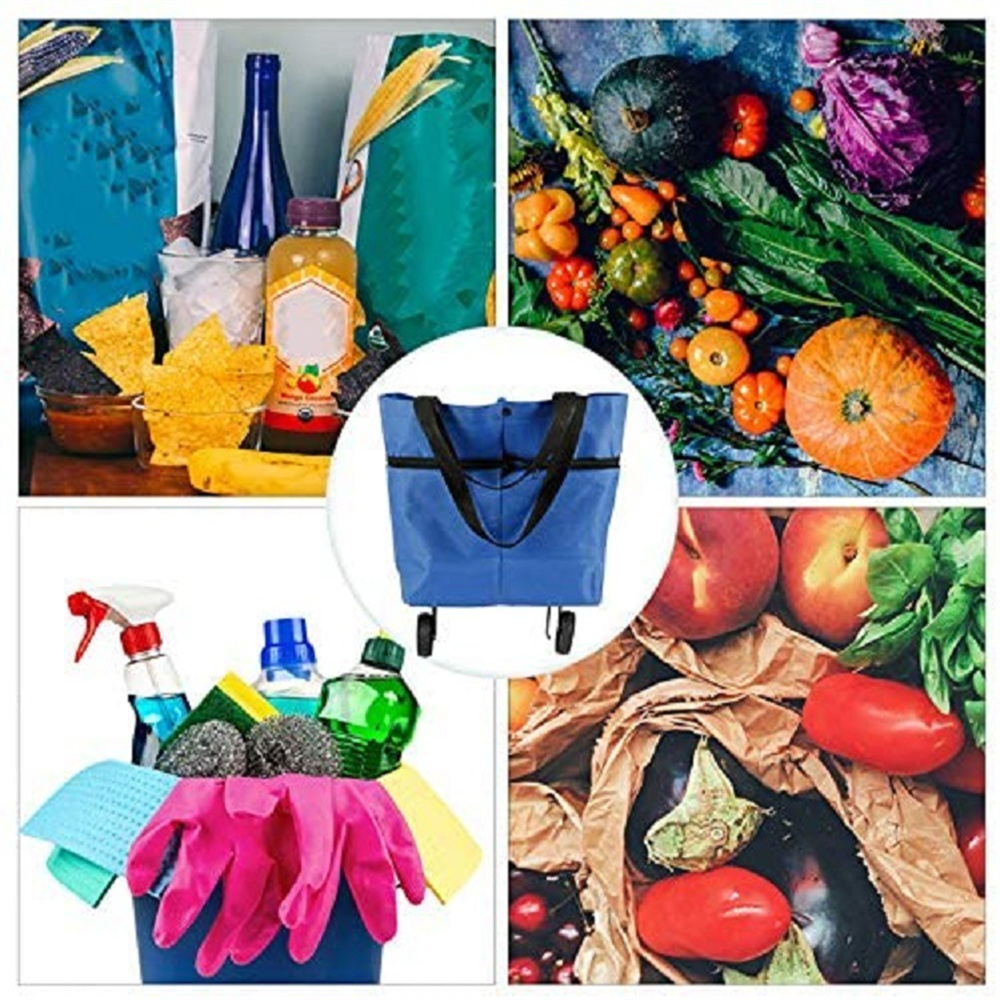 Food Pouch Reusable - Katlanabilir Alışveriş Arabası Çantası Yeniden Kullanılabilir