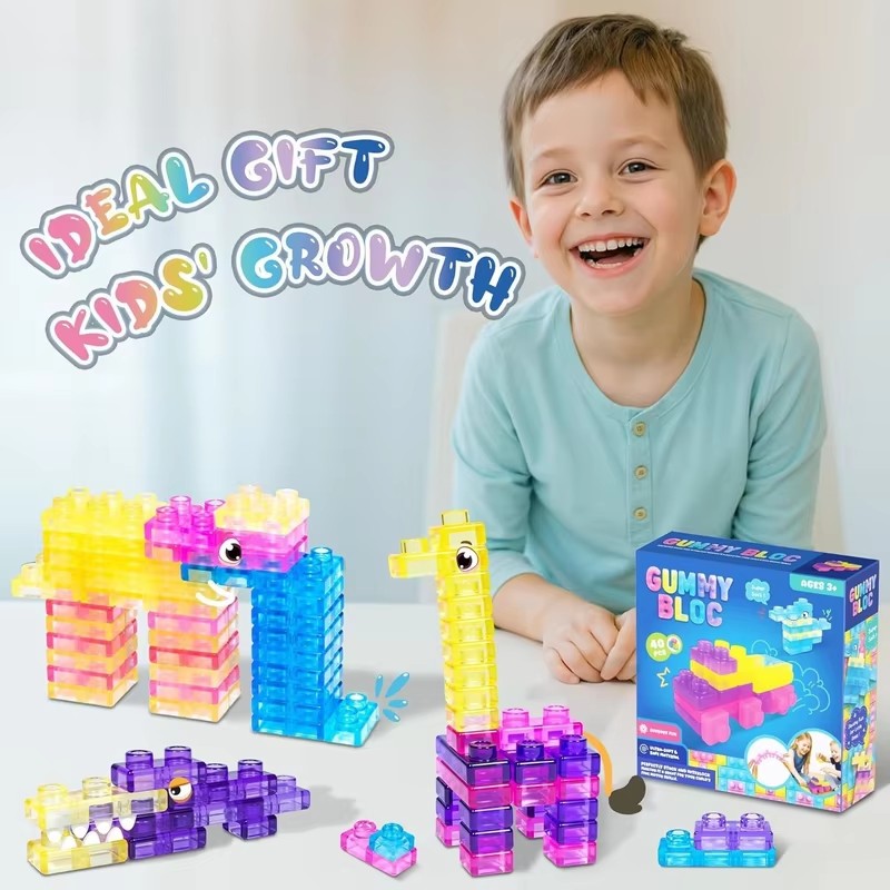 Baby Food Toy - 40 adet sihirli sakızlı blok yumuşak