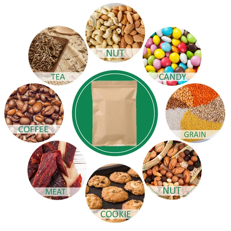 100 adet kahverengi Kraft kağı - Food Pouch Reusable incelemesi ve fiyatı